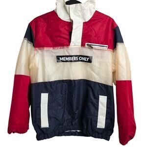 Members Only, Colorblock with Translucent Strip 1/4 Zip Light jacket Mens Medium